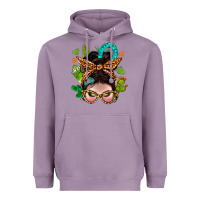 Western  Messy Bun With Cactus Heavyweight Hoodie | Teevron