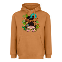 Meerkat Western  Messy Bun With Cactus Heavyweight Hoodie - BundleAndBundleShop