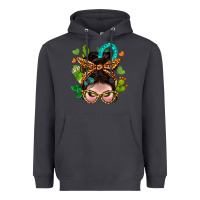 Smoke Western  Messy Bun With Cactus Heavyweight Hoodie - BundleAndBundleShop