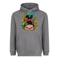Storm Western  Messy Bun With Cactus Heavyweight Hoodie - BundleAndBundleShop