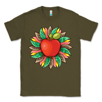 Army Green teacher apple and sunflower with leopard and tooled leather Classic Tee - Artiststas