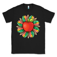 Black teacher apple and sunflower with leopard and tooled leather Classic Tee - Artiststas