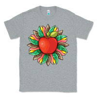 Heather Grey teacher apple and sunflower with leopard and tooled leather Classic Tee - Artiststas