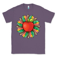 Lavender teacher apple and sunflower with leopard and tooled leather Classic Tee - Artiststas