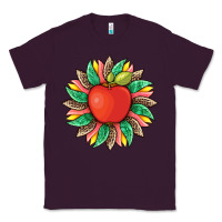 Plum teacher apple and sunflower with leopard and tooled leather Classic Tee - Artiststas