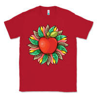 Red teacher apple and sunflower with leopard and tooled leather Classic Tee - Artiststas