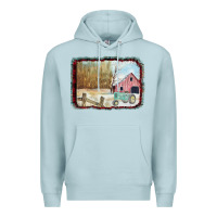 Blue Mist Christmas Barn Tractor Snow Premium Hoodie - Bettercallsaul
