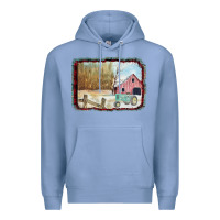 Colony Blue Christmas Barn Tractor Snow Premium Hoodie - Bettercallsaul