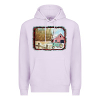 Lilac Christmas Barn Tractor Snow Premium Hoodie - Bettercallsaul