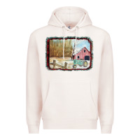 Pale Pink Christmas Barn Tractor Snow Premium Hoodie - Bettercallsaul
