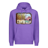 Purple Christmas Barn Tractor Snow Premium Hoodie - Bettercallsaul