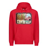 Red Christmas Barn Tractor Snow Premium Hoodie - Bettercallsaul