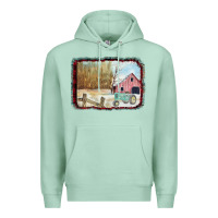 Seafoam Christmas Barn Tractor Snow Premium Hoodie - Bettercallsaul