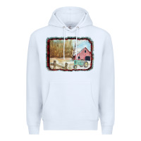 White Christmas Barn Tractor Snow Premium Hoodie - Bettercallsaul