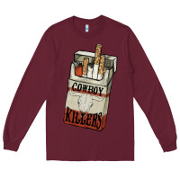 Burgundy cowboy killers cigarette package Long Sleeve Tee - NancyCooperArtShop