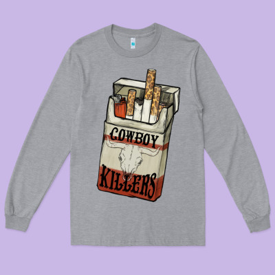 Cowboy Killers Cigarette Package Long Sleeve Tee Designed By Nancycooperartshop