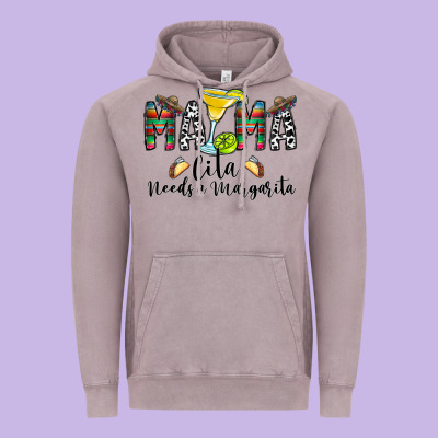 Mama Cita Needs A Margarita Vintage Hoodie Designed By Cowhidedigitalart