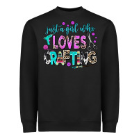 Black just a girl who loves crafting Heavyweight Sweatshirt - AdoDesignShop