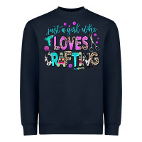 Navy just a girl who loves crafting Heavyweight Sweatshirt - AdoDesignShop