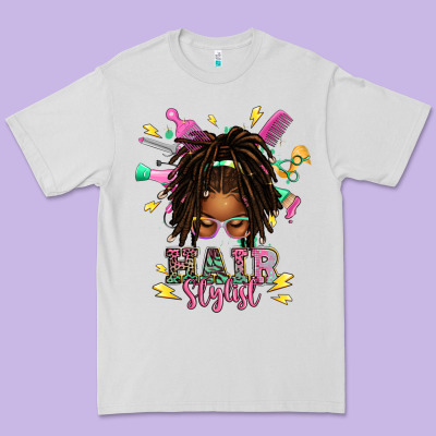 Premium Tee afro locs hair stylist messy bun tbw