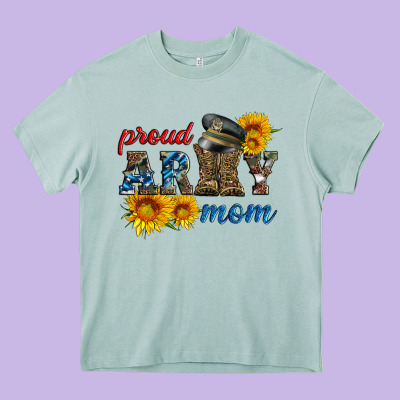 Proud Army Mom Heavy Core Tee Designed By Artiststas