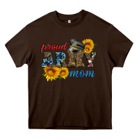 Chocolate Brown proud army mom Heavy Core Tee - Artiststas
