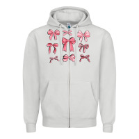 Dove Grey pink ribbons Zipper Hoodie - MaliasSmallBusiness