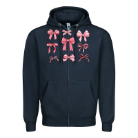 Navy pink ribbons Zipper Hoodie - MaliasSmallBusiness