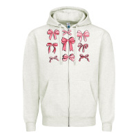 Oatmeal Heather pink ribbons Zipper Hoodie - MaliasSmallBusiness