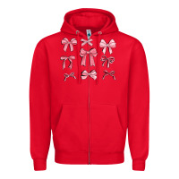 Red pink ribbons Zipper Hoodie - MaliasSmallBusiness