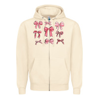 Sandshell pink ribbons Zipper Hoodie - MaliasSmallBusiness