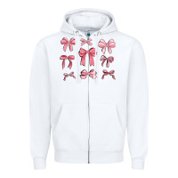 White pink ribbons Zipper Hoodie - MaliasSmallBusiness