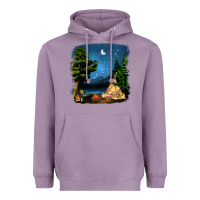 Lavender Night Glamping Camp With Wine Heavyweight Hoodie - BundleAndBundleShop