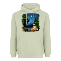 Matcha Night Glamping Camp With Wine Heavyweight Hoodie - BundleAndBundleShop
