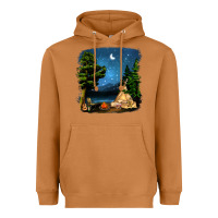 Meerkat Night Glamping Camp With Wine Heavyweight Hoodie - BundleAndBundleShop