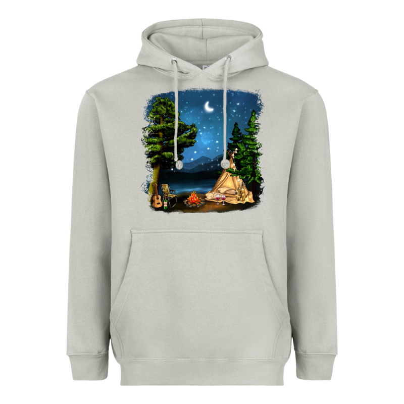 Night Glamping Camp With Wine Heavyweight Hoodie by BundleAndBundleShop | Teevron
