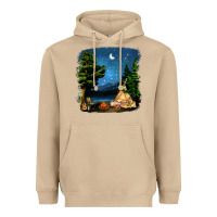 Mushroom Night Glamping Camp With Wine Heavyweight Hoodie - BundleAndBundleShop