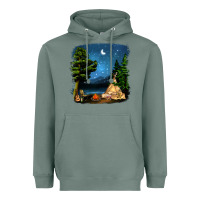 Sage Night Glamping Camp With Wine Heavyweight Hoodie - BundleAndBundleShop