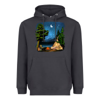 Smoke Night Glamping Camp With Wine Heavyweight Hoodie - BundleAndBundleShop