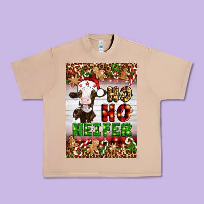 Christmas Ho Ho Ho Heifer Urban Heavy Tee Designed By Artiststas