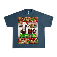 Midnight Navy Christmas Ho Ho Ho Heifer Urban Heavy Tee - Artiststas