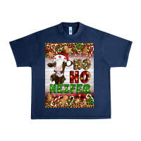 Navy Christmas Ho Ho Ho Heifer Urban Heavy Tee - Artiststas