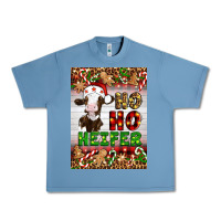 Pebble Blue Christmas Ho Ho Ho Heifer Urban Heavy Tee - Artiststas