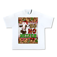 White Christmas Ho Ho Ho Heifer Urban Heavy Tee - Artiststas