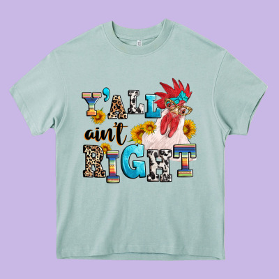 Y'all Ain't Right Crazy Heavy Core Tee Designed By Texasbilliewilder