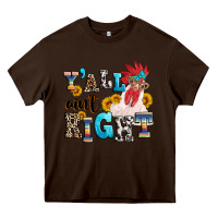 Chocolate Brown Y'all ain't right crazy Heavy Core Tee - texasbilliewilder