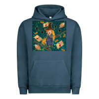 Pigment Midnight Navy wizard boy with mouse Urban Hoodie - TumblerDesignByShophia