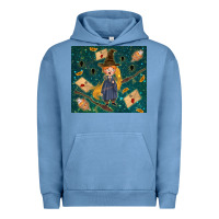Pigment Pebble Blue wizard boy with mouse Urban Hoodie - TumblerDesignByShophia