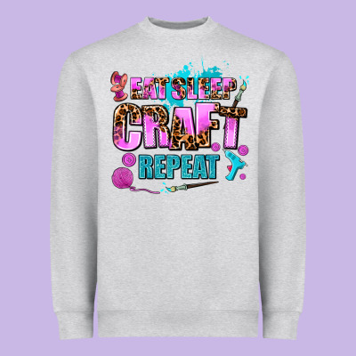 Eat Sleep Craft Repeat Heavyweight Sweatshirt Designed By Adodesignshop