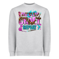 Heather Grey eat sleep craft repeat Heavyweight Sweatshirt - AdoDesignShop